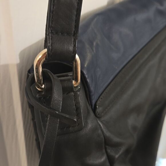 Maria sharapova by cole haan Black and blue Crossbody Bag vintage leather - Picture 6 of 11